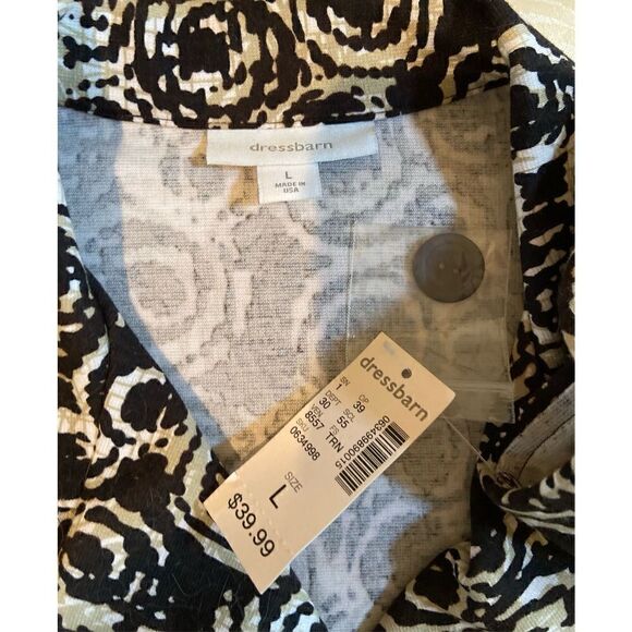 Dress Barn Women's Large Top / Button Down Collared Jacket w Shoulder Pads New - Picture 3 of 3